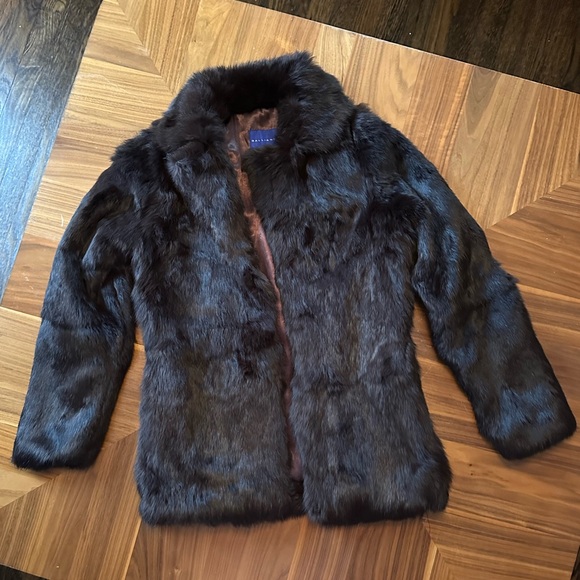 John Galliano Jackets & Blazers - John Galliano Rabbit Fur Chocolate Brown Jacket Coat Small